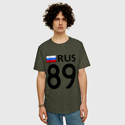 Футболка оверсайз мужская RUS 89, цвет: меланж-хаки — фото 2