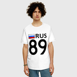 Футболка оверсайз мужская RUS 89, цвет: белый — фото 2