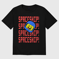Футболка оверсайз мужская Spaceship, цвет: черный