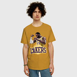 Футболка оверсайз мужская LeBron - Lakers, цвет: горчичный — фото 2