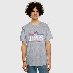 Футболка оверсайз мужская Los Angeles Clippers, цвет: меланж — фото 2