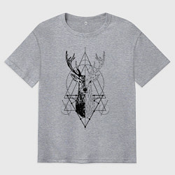 Мужская футболка оверсайз Polygonal deer