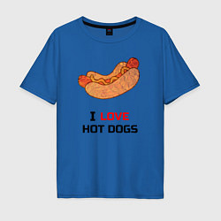 Мужская футболка оверсайз Love HOT DOGS