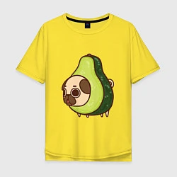 Футболка оверсайз мужская Мопс-авокадо, цвет: желтый