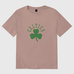 Футболка оверсайз мужская Boston Celtics, цвет: пыльно-розовый