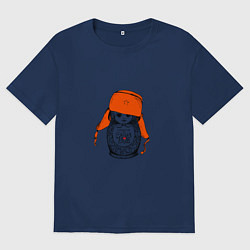 Футболка оверсайз мужская Родина Россия, цвет: тёмно-синий