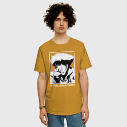 Футболка оверсайз мужская Увидимся, космический ковбой, цвет: горчичный — фото 2