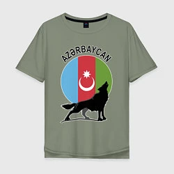Футболка оверсайз мужская Азербайджан, цвет: авокадо