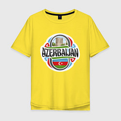 Футболка оверсайз мужская Азербайджан, цвет: желтый