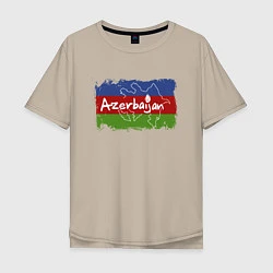 Футболка оверсайз мужская Азербайджан, цвет: миндальный