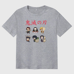 Футболка оверсайз мужская Клинок рассекающий демонов, цвет: меланж