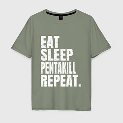 Мужская футболка оверсайз EAT SLEEP PENTAKILL REPEAT