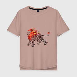 Мужская футболка оверсайз Огненный лев