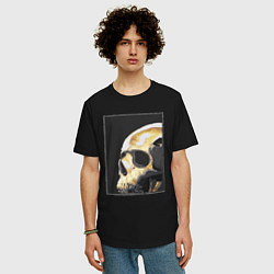 Футболка оверсайз мужская Skull, цвет: черный — фото 2