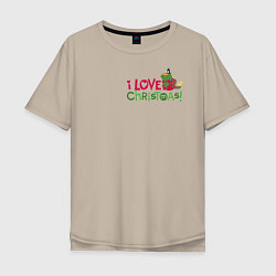 Мужская футболка оверсайз I love Christmas!