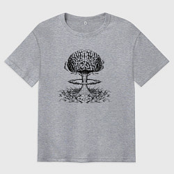 Футболка оверсайз мужская Взрыв мозга, цвет: меланж