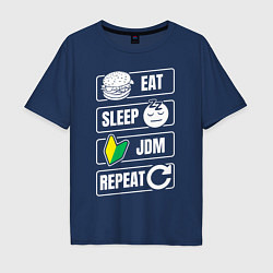 Мужская футболка оверсайз Eat Sleep JDM Repeat