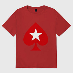 Футболка оверсайз мужская Покер Пики Poker Stars, цвет: красный