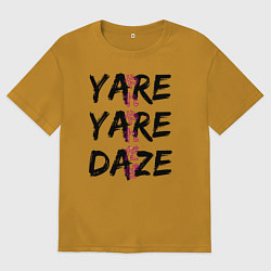 Футболка оверсайз мужская YARE YARE DAZE, цвет: горчичный