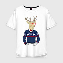 Мужская футболка оверсайз Hipster Deer