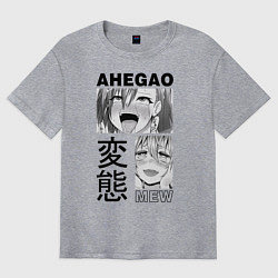 Футболка оверсайз мужская Ahegao, цвет: меланж