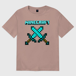 Футболка оверсайз мужская Minecraft, цвет: пыльно-розовый