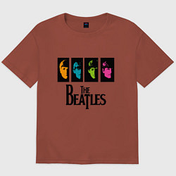 Футболка оверсайз мужская Всемирный день The Beatles, цвет: кирпичный