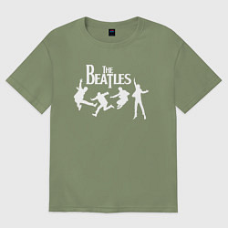 Футболка оверсайз мужская The Beatles, цвет: авокадо