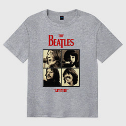 Футболка оверсайз мужская The Beatles LET IT BE, цвет: меланж