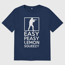 Футболка оверсайз мужская Изи пизи лемон сквизи CS GO, цвет: тёмно-синий