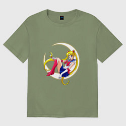Футболка оверсайз мужская Sailor Moon, цвет: авокадо
