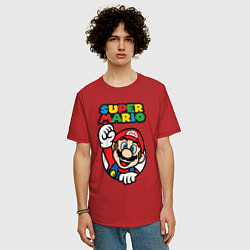 Футболка оверсайз мужская Mario, цвет: красный — фото 2