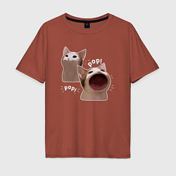 Мужская футболка оверсайз Cat Pop - Мем
