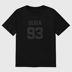 Футболка оверсайз мужская BTS - Suga 93, цвет: черный