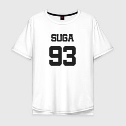 Футболка оверсайз мужская BTS - Suga 93, цвет: белый