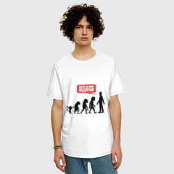 Футболка оверсайз мужская Хватит за мной ходить, цвет: белый — фото 2