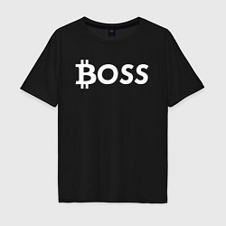 Футболка оверсайз мужская БИТКОИН ДЕД BITCOIN BOSS, цвет: черный