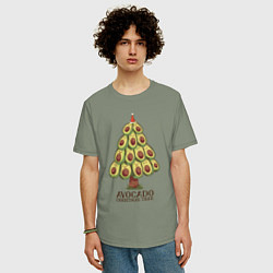 Футболка оверсайз мужская Avocado Christmas Tree, цвет: авокадо — фото 2