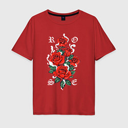 Мужская футболка оверсайз РОЗЫ ROSES SMOKE