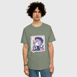 Футболка оверсайз мужская Ци Ци, цвет: авокадо — фото 2