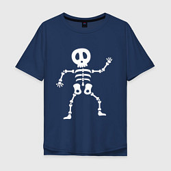 Футболка оверсайз мужская Мультяшный скелет, цвет: тёмно-синий