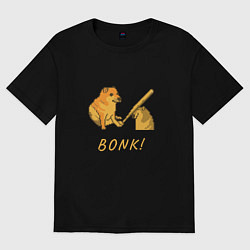 Футболка оверсайз мужская Doge Bonk go to horny jail, цвет: черный