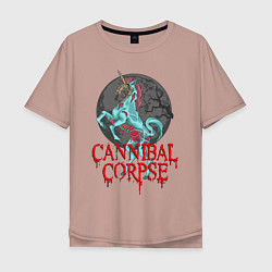 Футболка оверсайз мужская Cannibal Corpse Труп Каннибала Z, цвет: пыльно-розовый