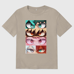 Футболка оверсайз мужская MY HERO ACADEMIA MHA, цвет: миндальный