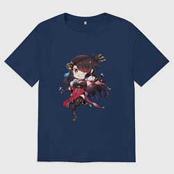 Футболка оверсайз мужская Чиби Бэй Доу, цвет: тёмно-синий