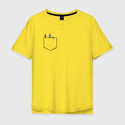 Футболка оверсайз мужская Дарк соулс карман, цвет: желтый