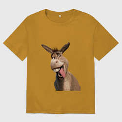 Футболка оверсайз мужская Шрек: Осел, цвет: горчичный