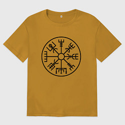 Футболка оверсайз мужская Вегвизир Гальдрастав Z, цвет: горчичный
