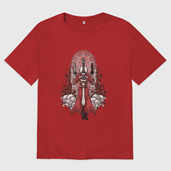 Мужская футболка оверсайз Данте в розах