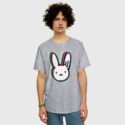 Футболка оверсайз мужская Bad Bunny logo, цвет: меланж — фото 2